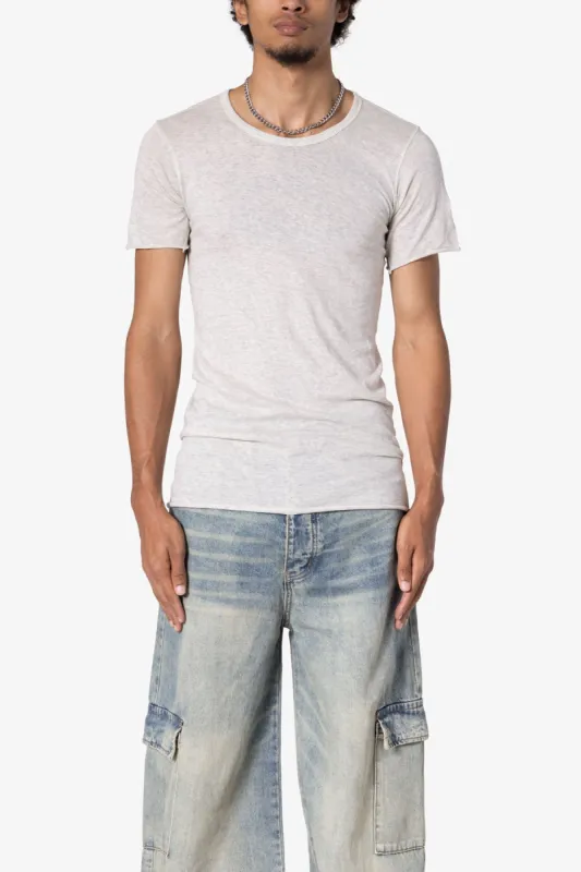Sheer Knit Bias Cut Tee - Grey sold by MNML