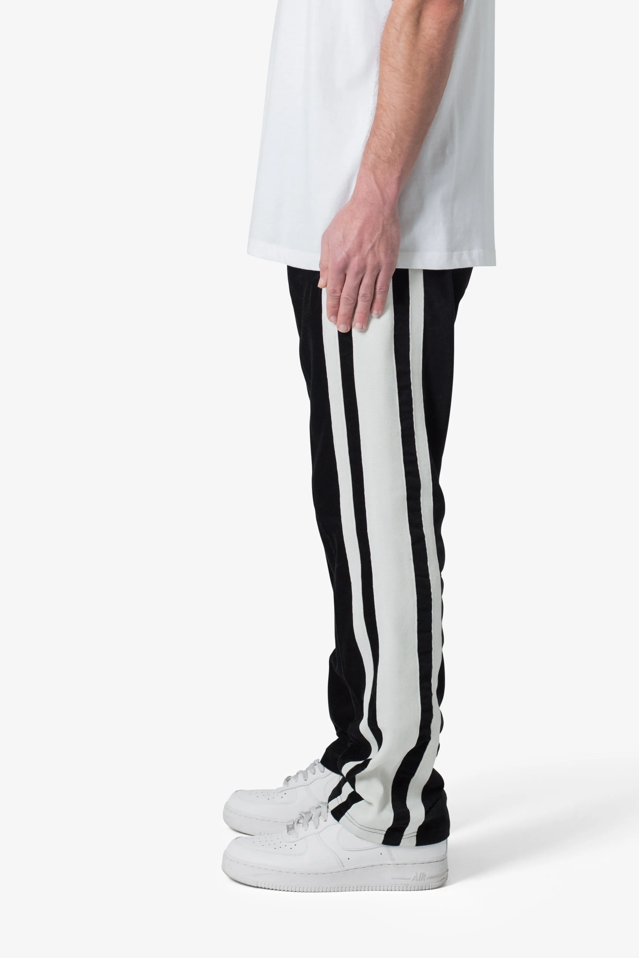 Baggy Velour Track Pants - Black sold by MNML product image thumbnail 4