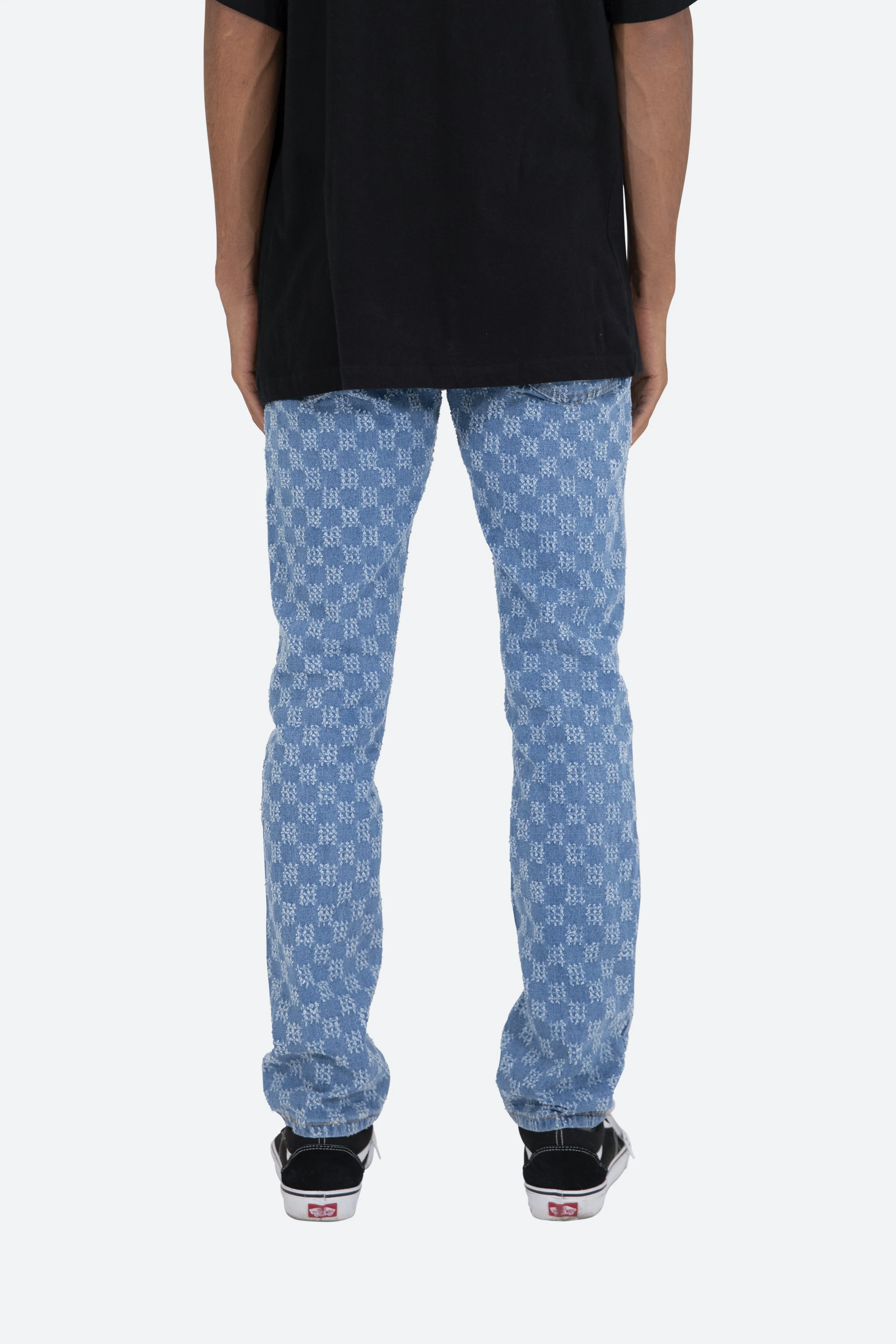 D407 Checker Straight Denim - Blue sold by MNML product image thumbnail 5