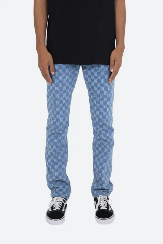 D407 Checker Straight Denim - Blue sold by MNML