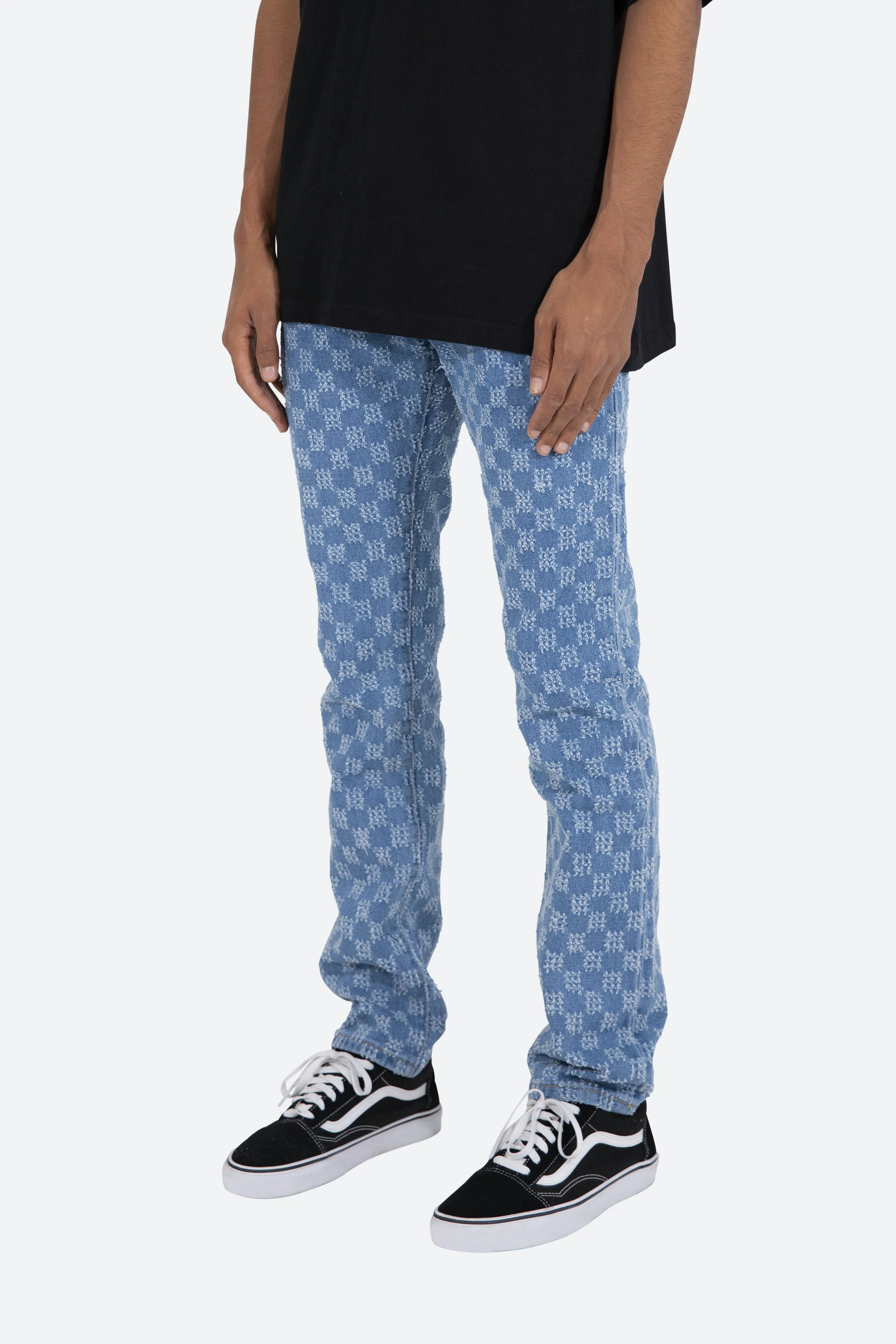 D407 Checker Straight Denim - Blue sold by MNML product image thumbnail 3