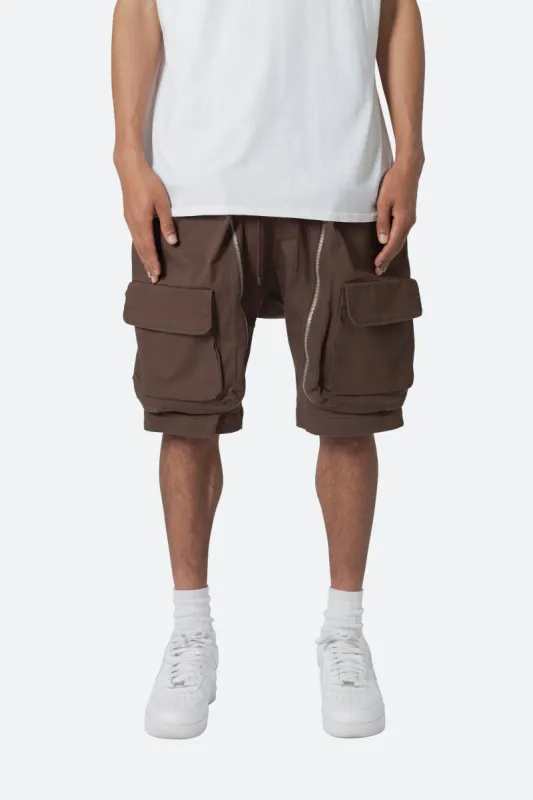 Utility Cargo Pocket Shorts - Brown sold by MNML