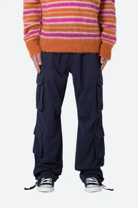 Baggy Double Cargo Pants - Navy sold by MNML