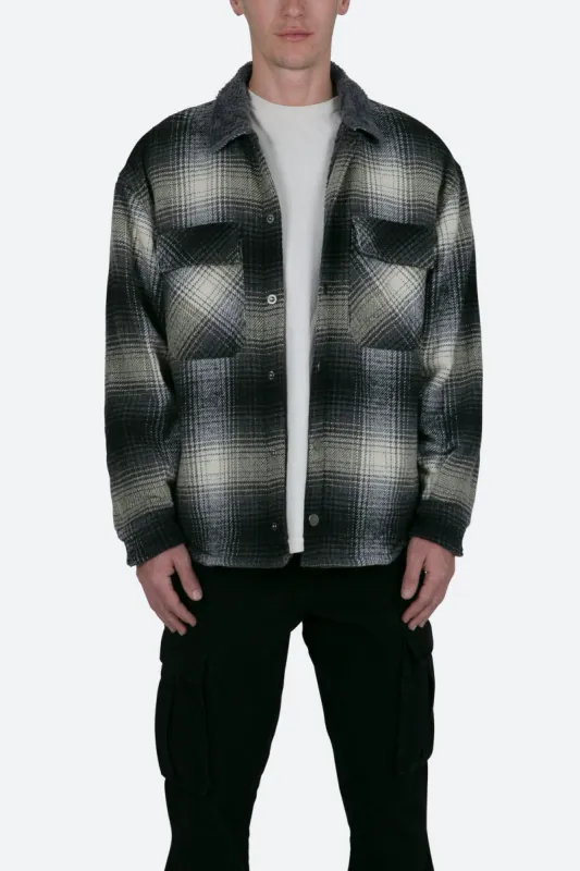 Sherpa Lined Flannel Shirt - Grey made by MNML
