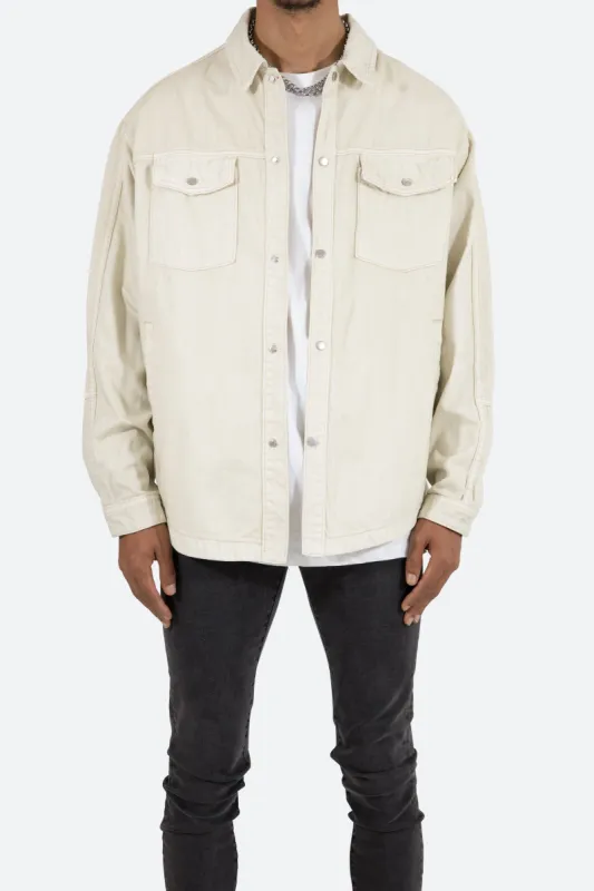 Denim Over Shirt - White sold by MNML