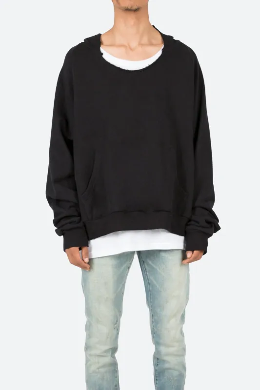 Cut Neck Hoodie - Black sold by MNML