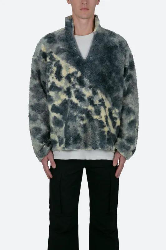 Tie Dye Sherpa Pullover - Blue/Multi sold by MNML
