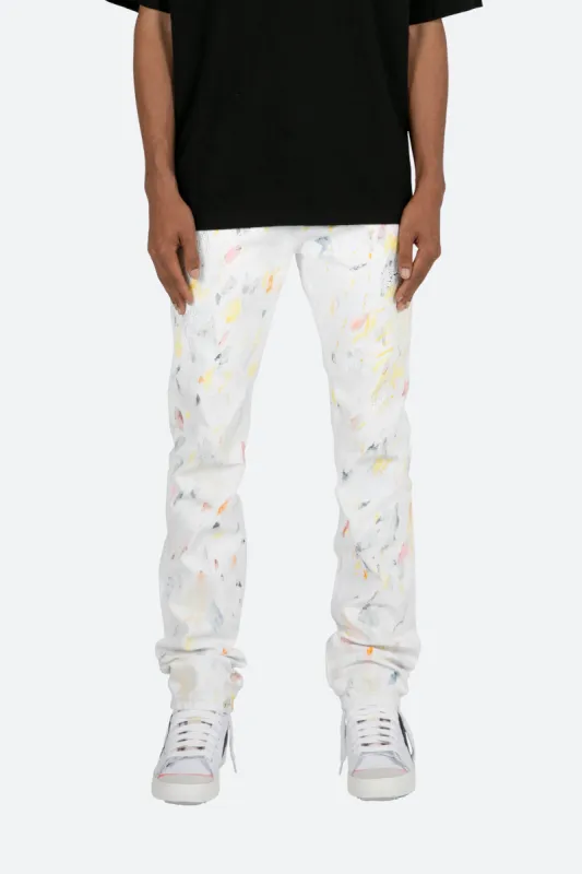 D443 Paint Straight Denim - White sold by MNML