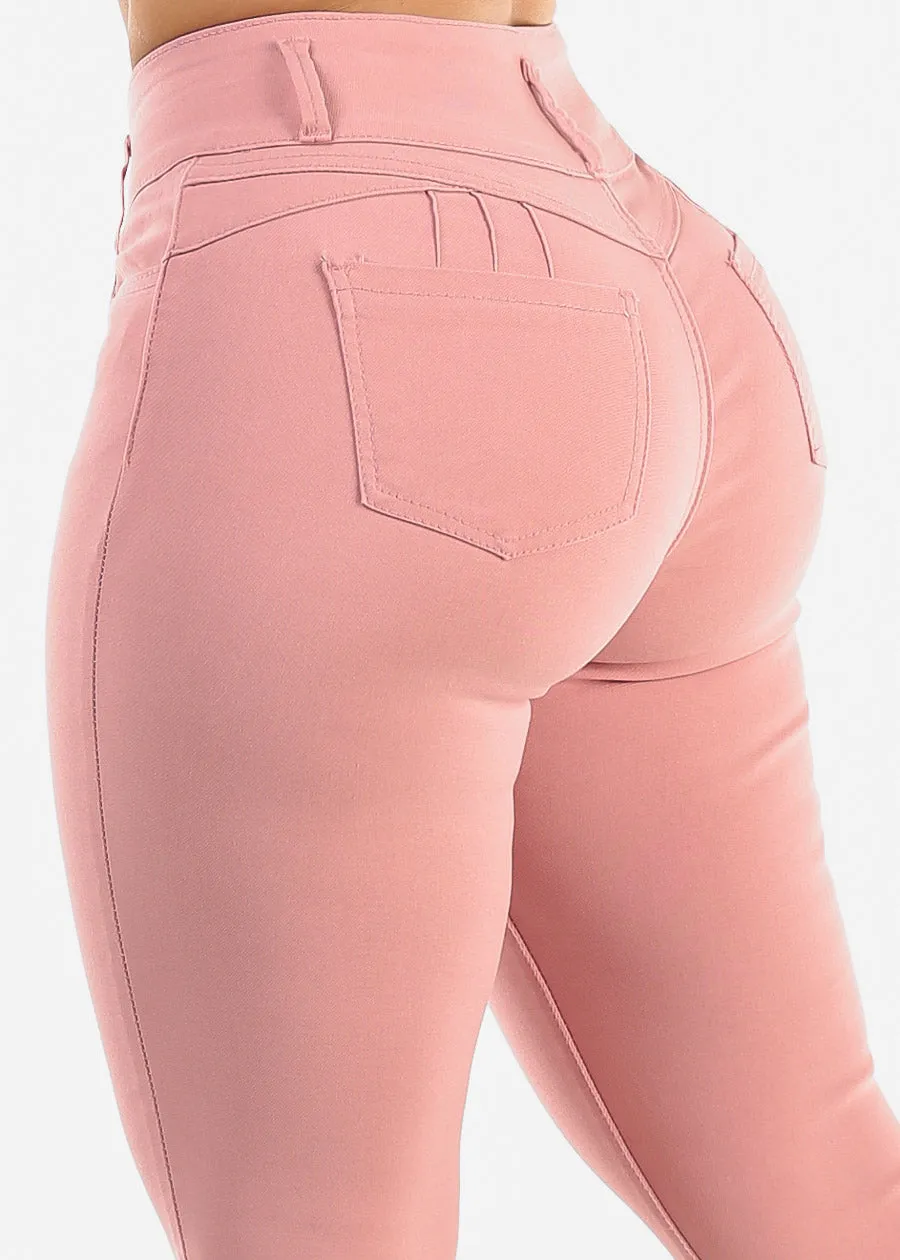 High Waist Butt Lift Levanta Cola Mauve Jeggings sold by Moda