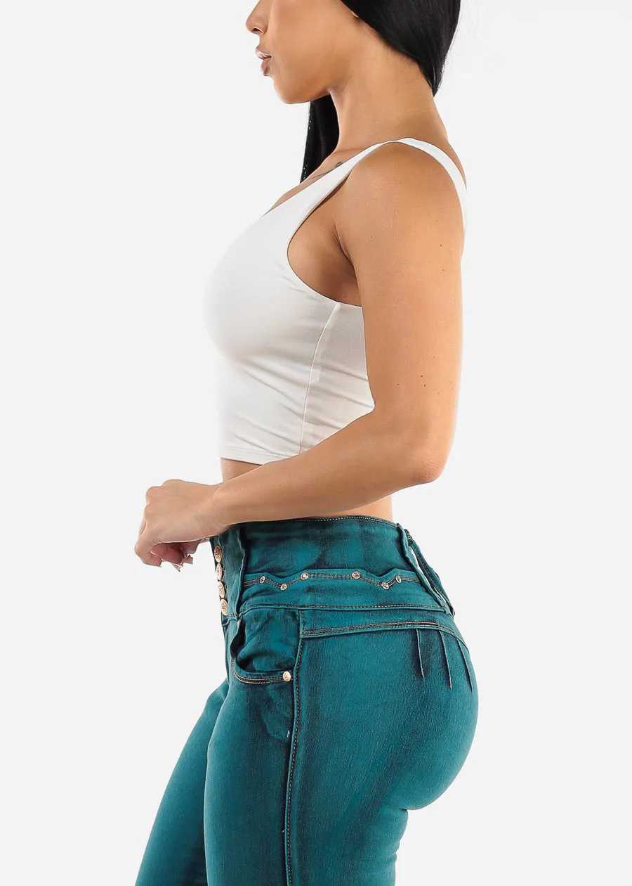 Double Layered White Vneck Crop Top sold by Moda product image thumbnail 3