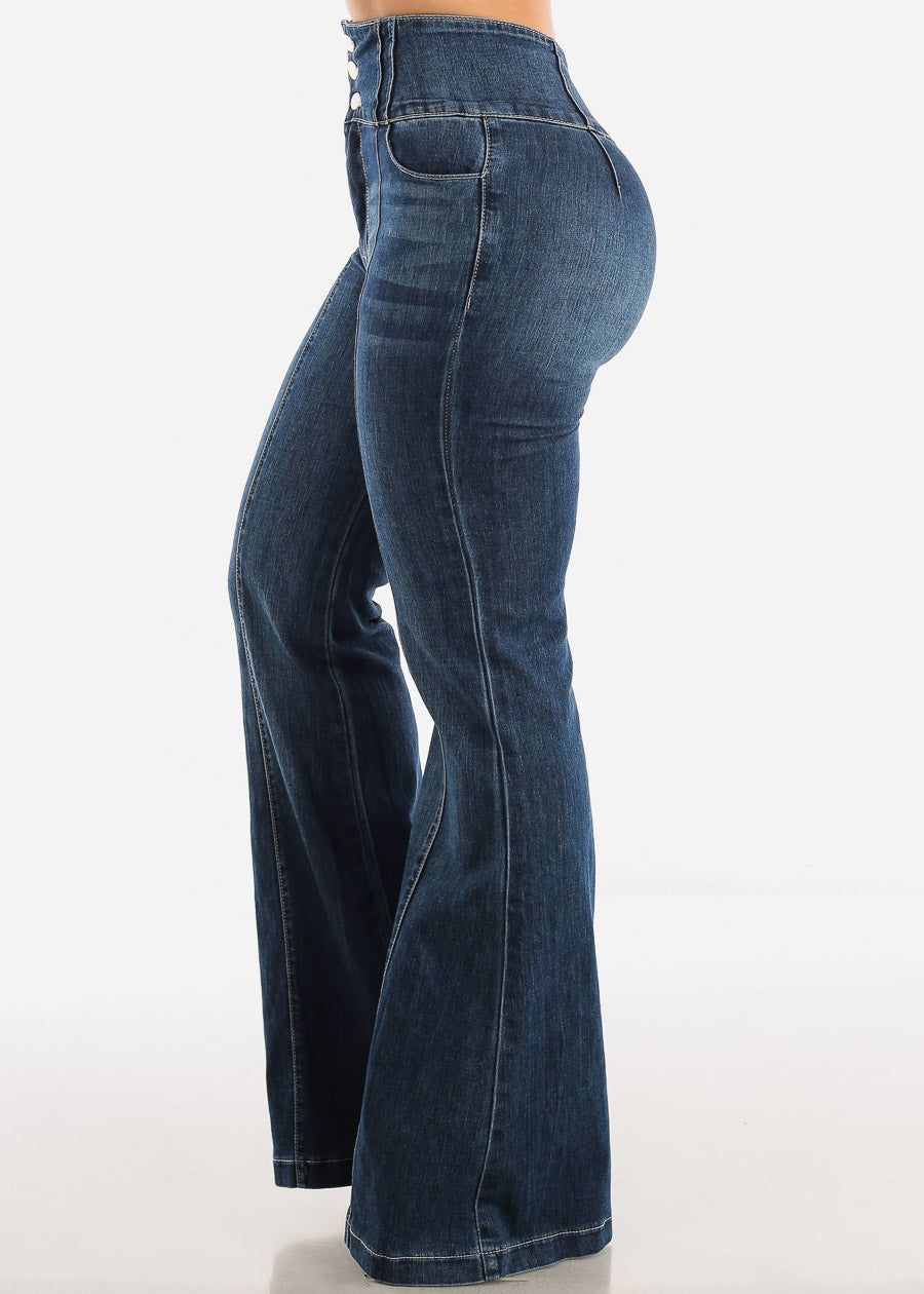 Super High Waisted Butt Lifting Flared Jeans Med Wash sold by Moda product image thumbnail 4