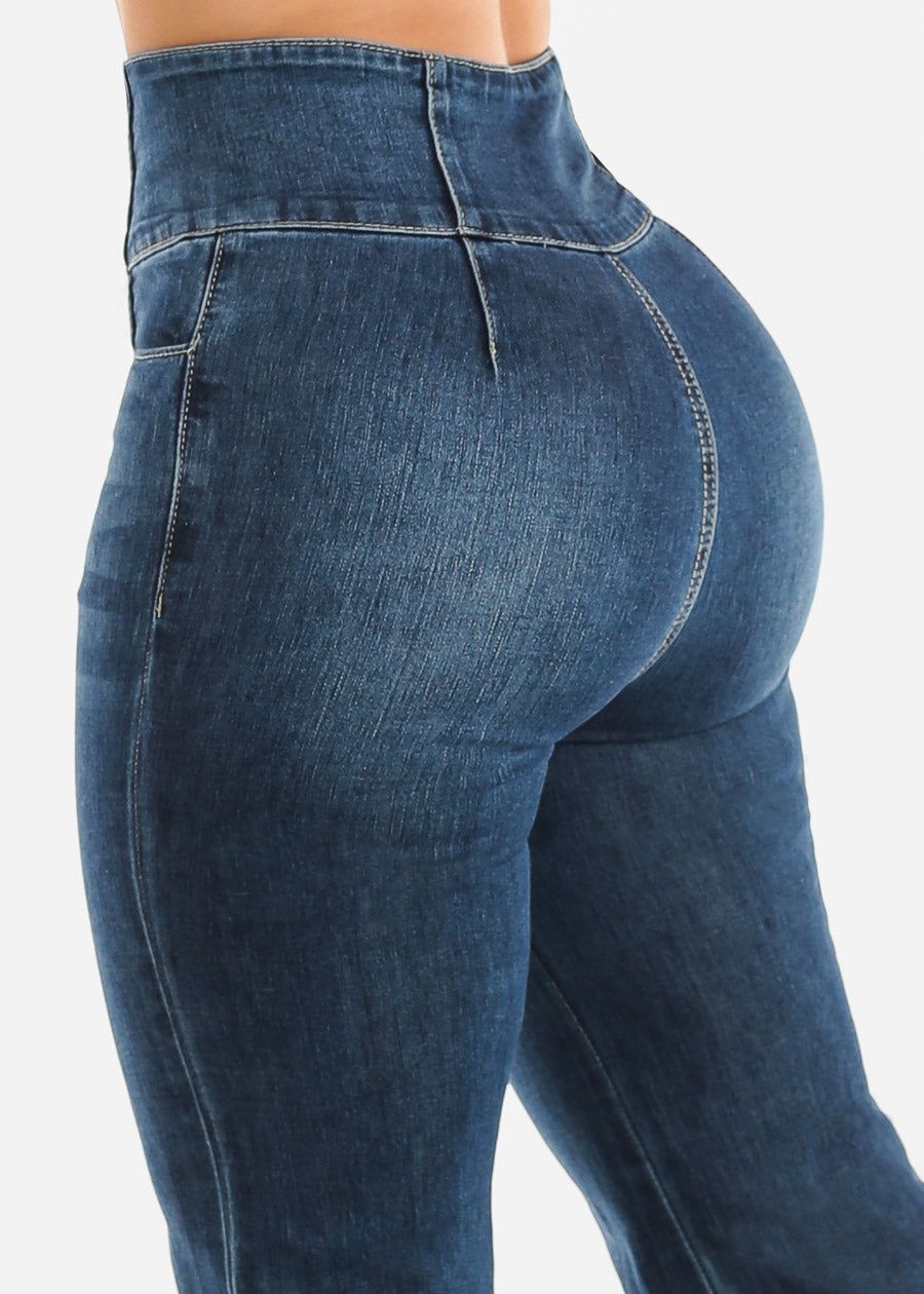 Super High Waisted Butt Lifting Flared Jeans Med Wash sold by Moda product image thumbnail 5