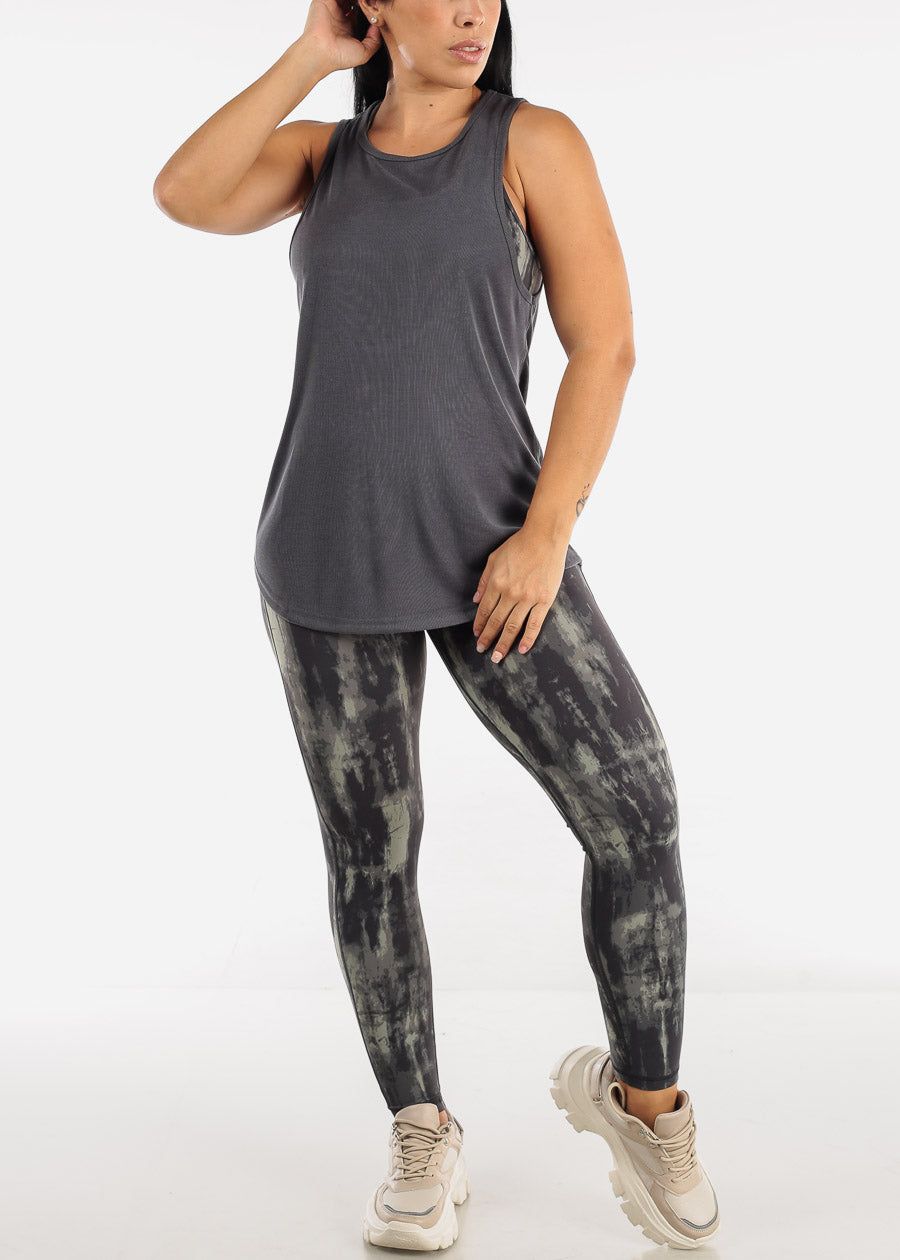 MONO B Dark Grey Open Back Sleeveless Athleisure Tunic sold by Moda product image thumbnail 3