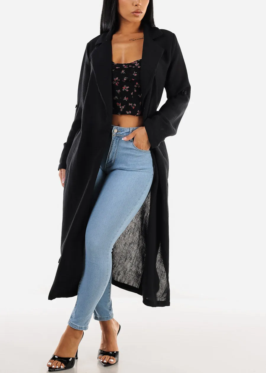 Long Sleeve Black Trench Coat w Pockets sold by Moda product image thumbnail 4