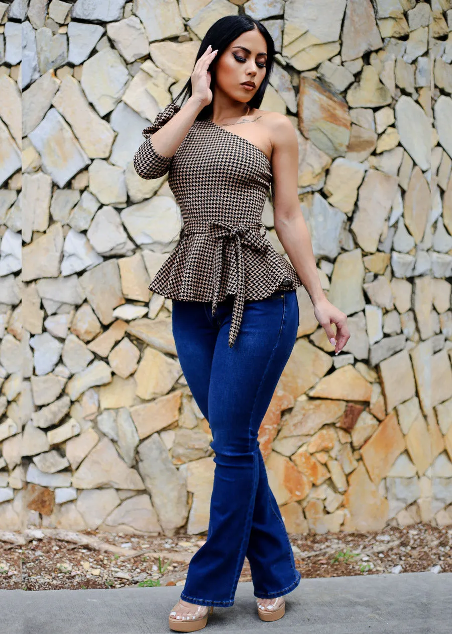 High Waisted Butt Lifting Bootcut Jeans Dark Blue sold by Moda product image thumbnail 3