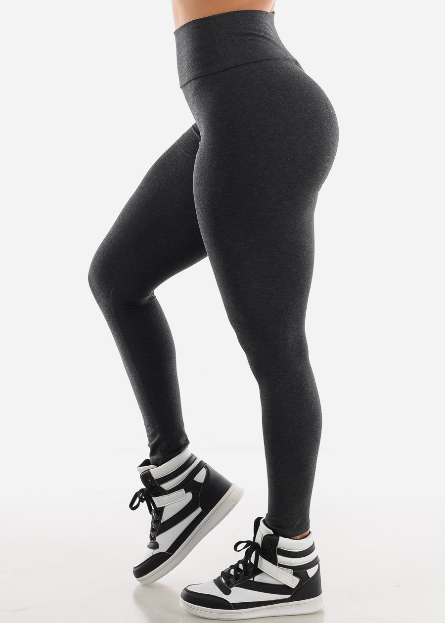 Grey High Waist Leggings sold by Moda product image thumbnail 3