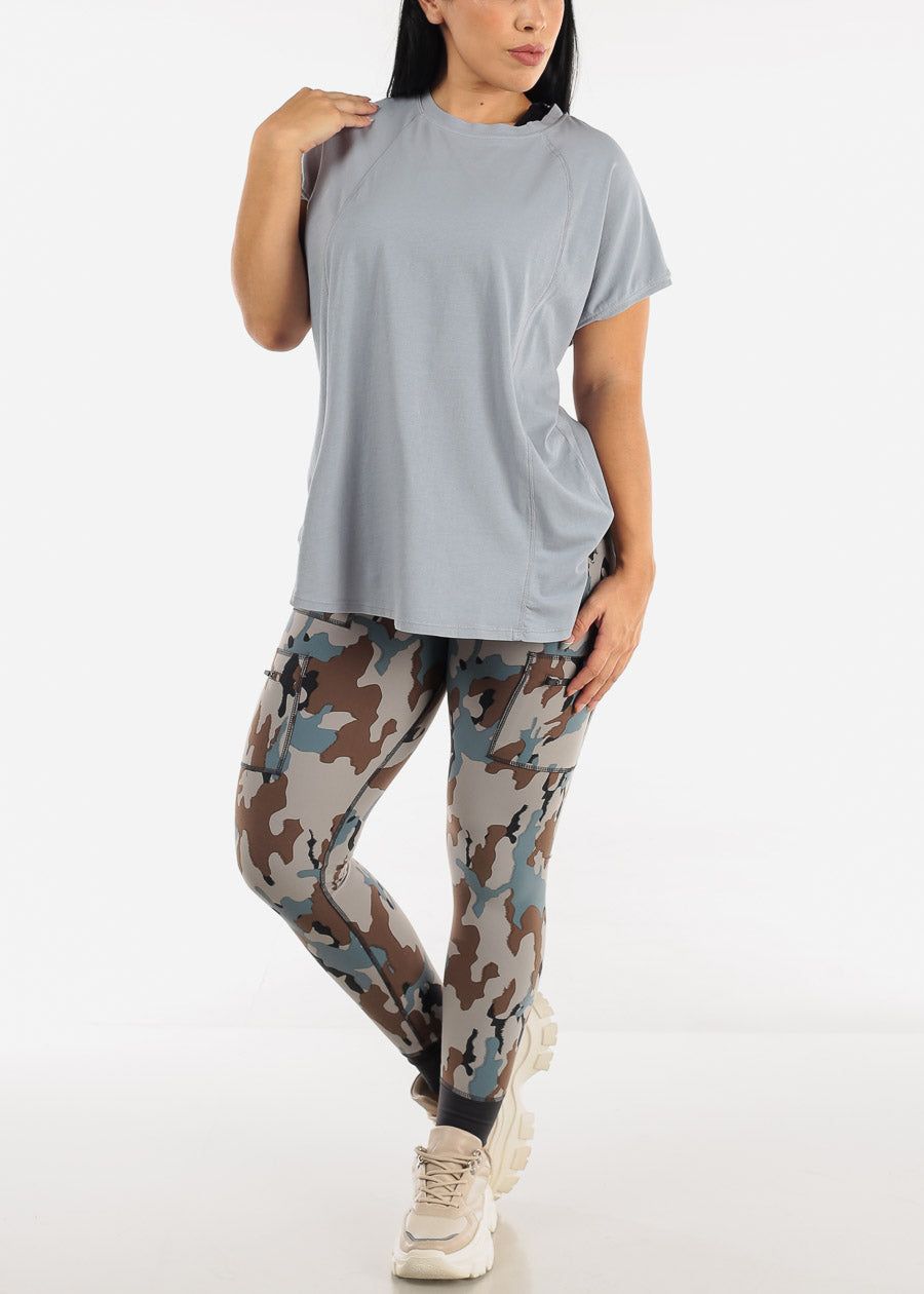 Pima Cotton Crewneck Tunic Tee Light Blue sold by Moda product image thumbnail 2