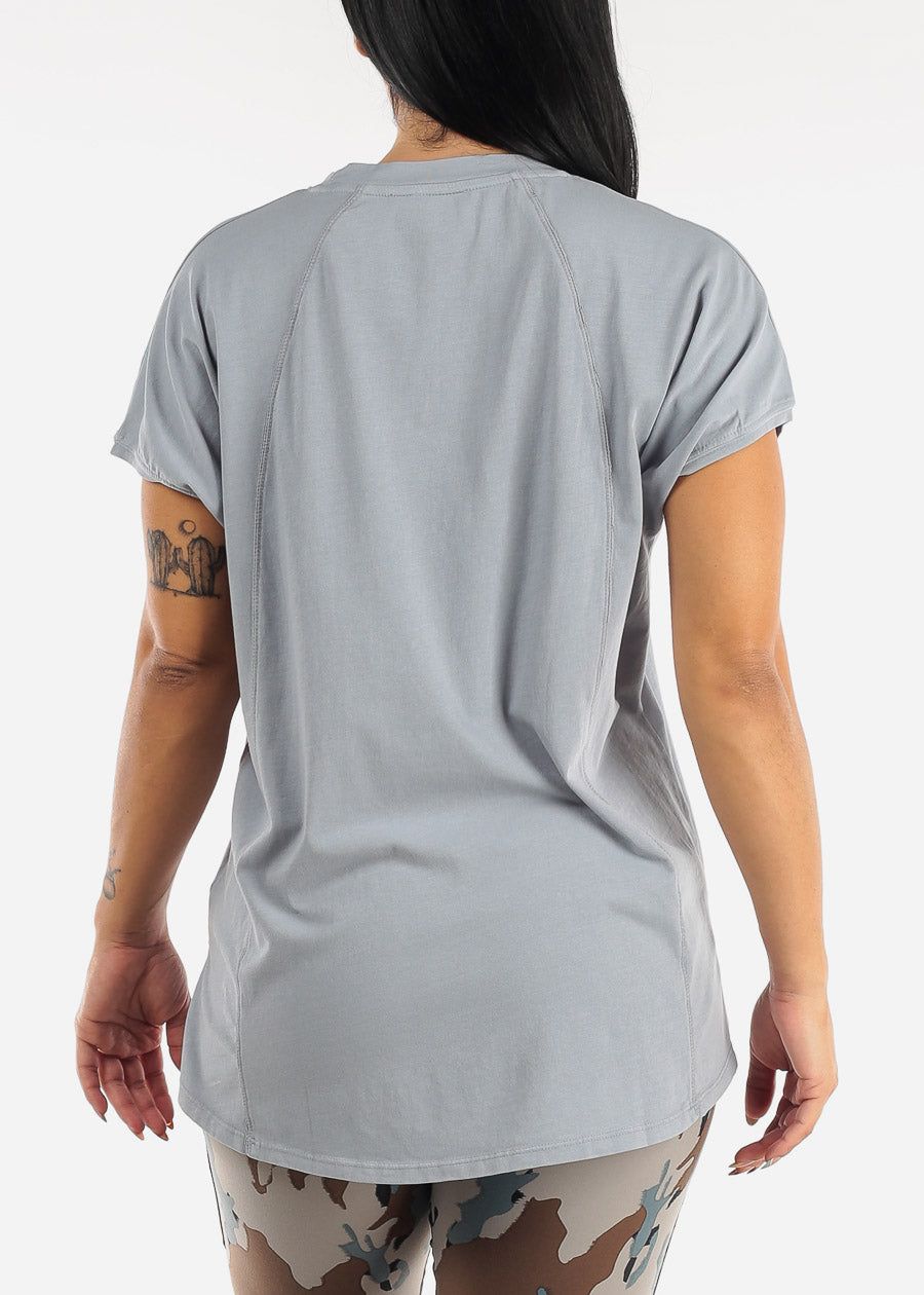 Pima Cotton Crewneck Tunic Tee Light Blue sold by Moda product image thumbnail 4