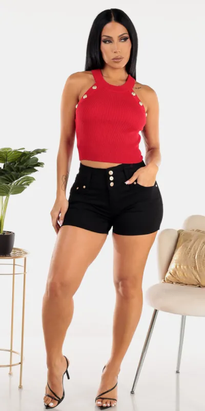 Halter Butt Lift Denim Look sold by Moda