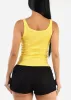 Sleeveless Scoop Neck Ribbed Tank Top Yellow sold by Moda
