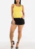 Sleeveless Scoop Neck Ribbed Tank Top Yellow sold by Moda