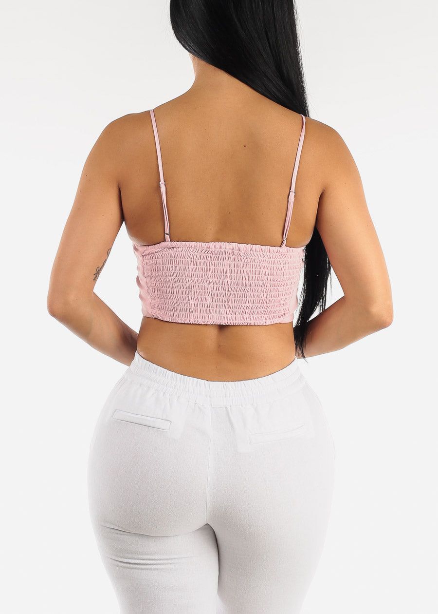 Sleeveless Crochet Crop Top Pink sold by Moda product image thumbnail 6
