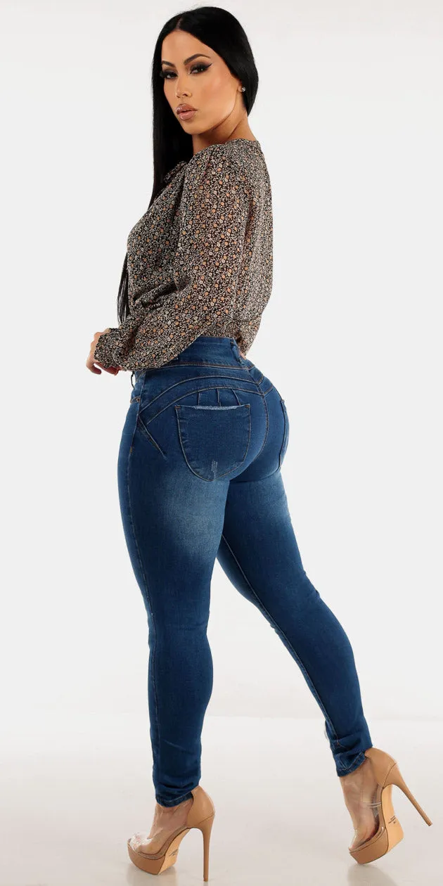 Butt Lift Skinnies Floral Blouse Outfit sold by Moda product image thumbnail 2