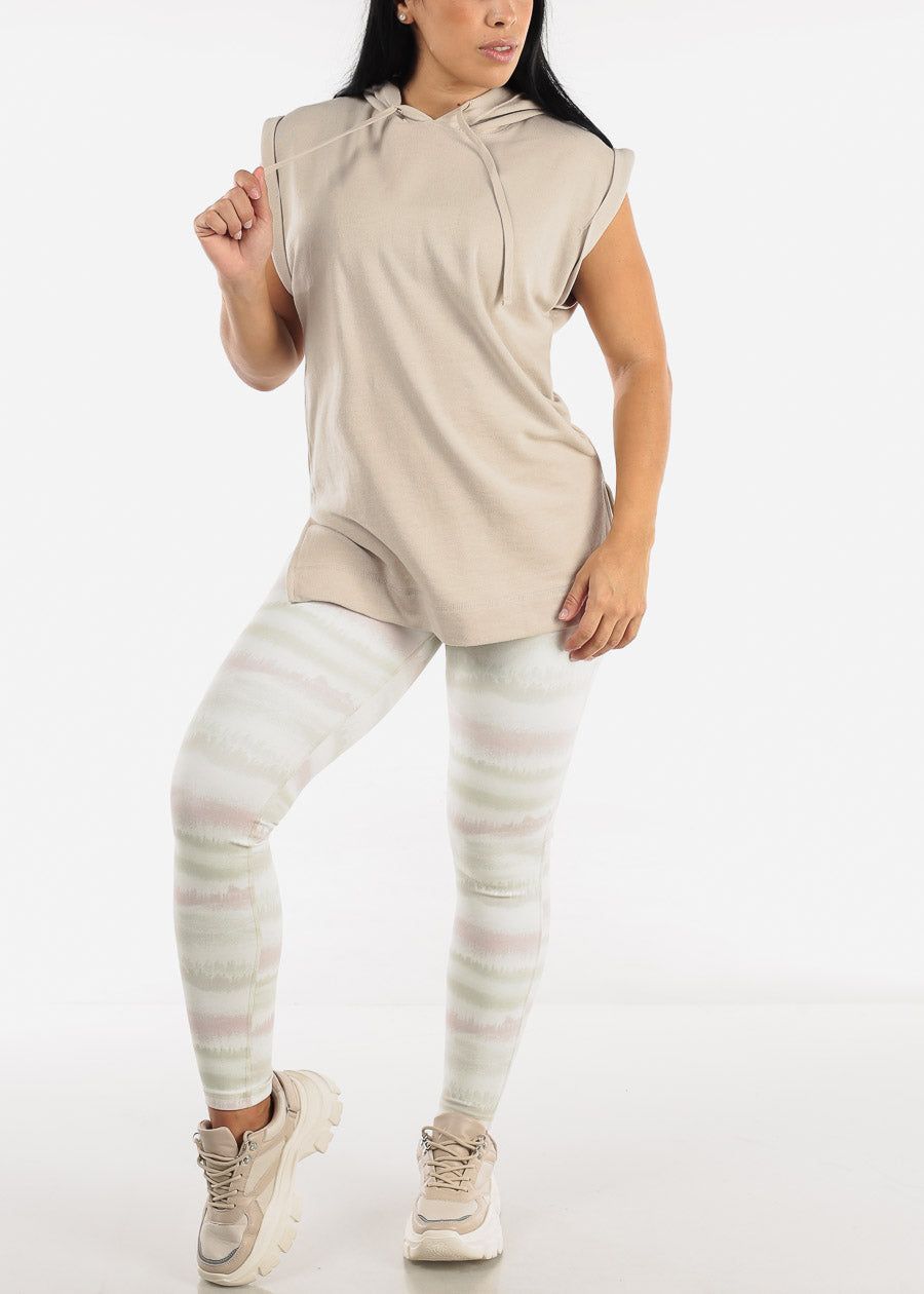 MONO B Activewear High Waist Stripe Leggings Dusty Mint sold by Moda product image thumbnail 2