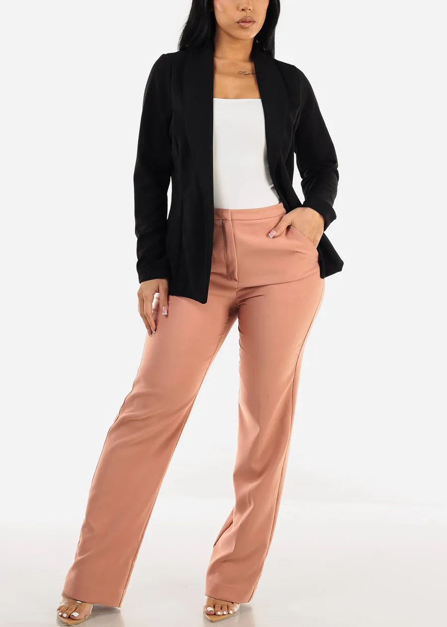 High Waist Formal Straight Dress Pants Dusty Pink sold by Moda product image thumbnail 2