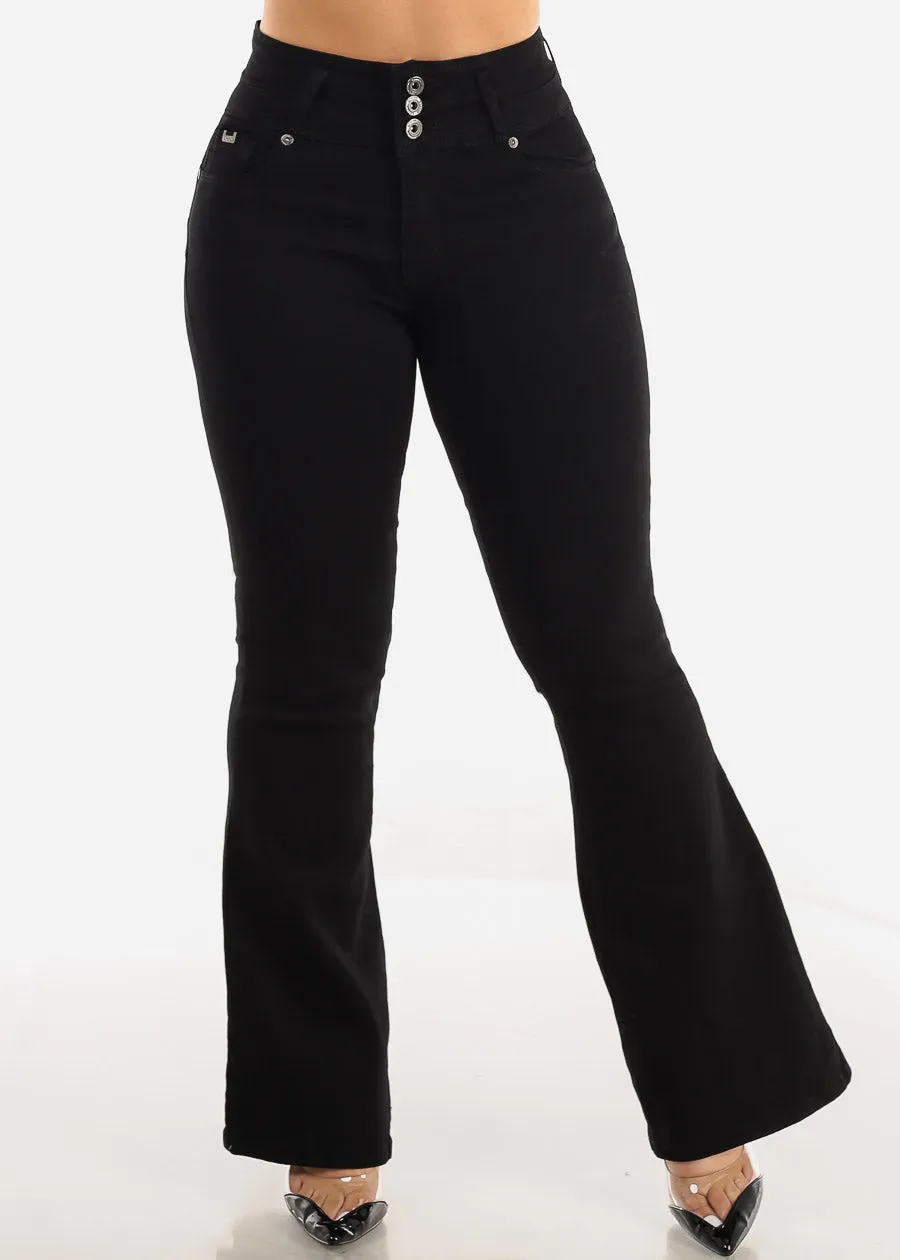 Black Butt Lifting High Waisted Flared Jeans sold by Moda product image thumbnail 4