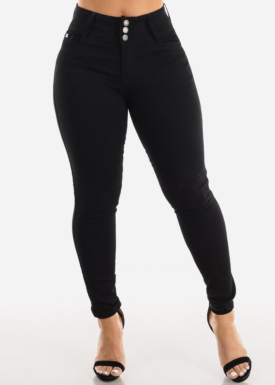 Levantacola High Waisted Black Skinny Jeans sold by Moda product image thumbnail 3