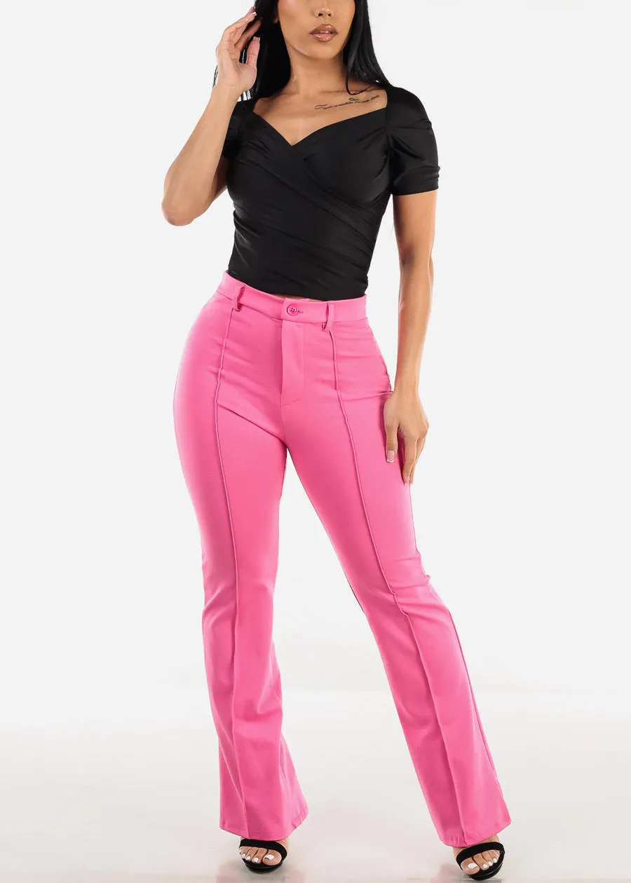 Short Sleeve Black Surplice Crop Top sold by Moda product image thumbnail 2