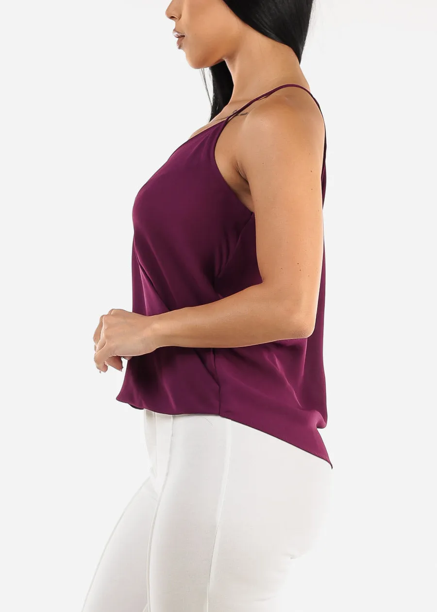 Sleeveless Surplice Chiffon Cami Top Dark Purple sold by Moda product image thumbnail 3