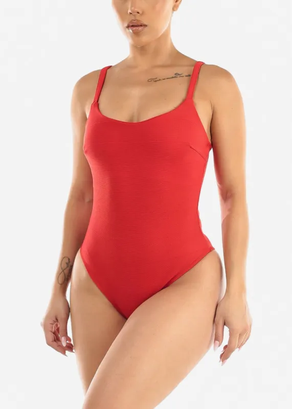 Red Bandage Sleeveless Cami Bodysuit sold by Moda