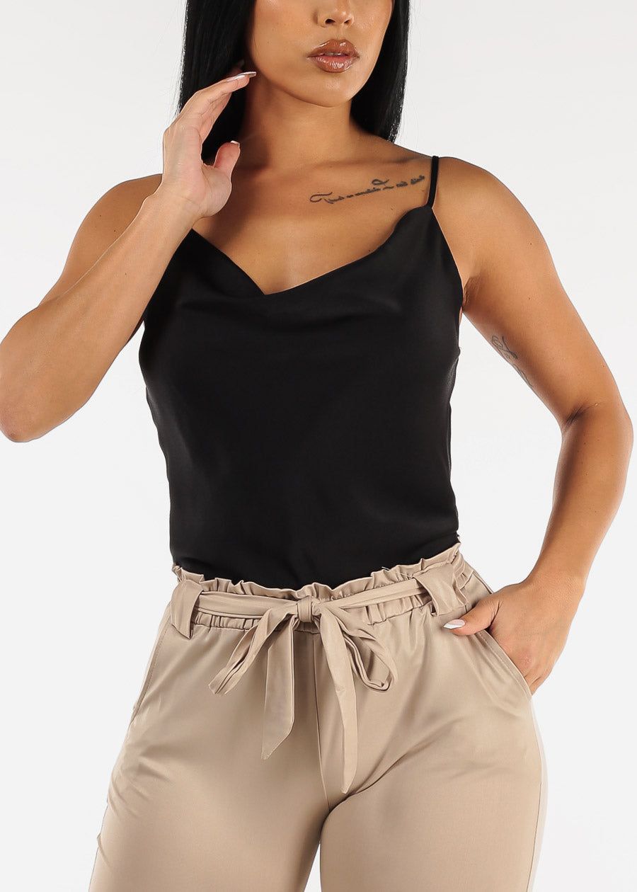 Sleeveless Cowl Neckline Cami Top Black sold by Moda