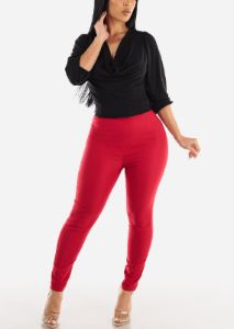 Black Quarter Sleeve Cowl Neckline Blouse sold by Moda