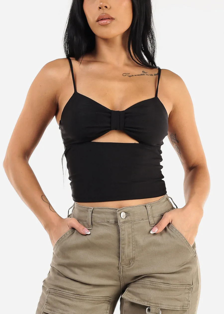 Sleeveless Cut Out Black Crop Top sold by Moda product image thumbnail 4