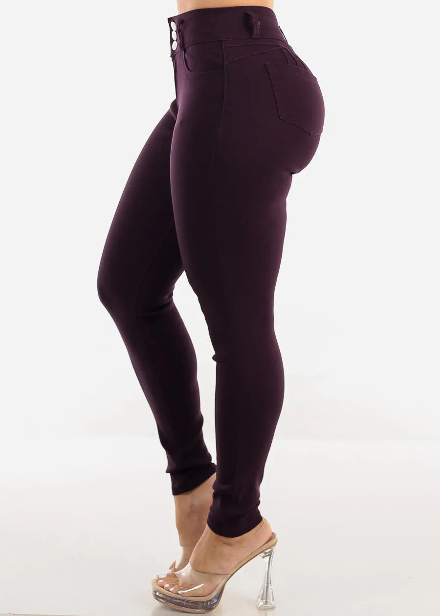High Waist Butt Lift Levanta Cola Dark Purple Jeggings sold by Moda product image thumbnail 4