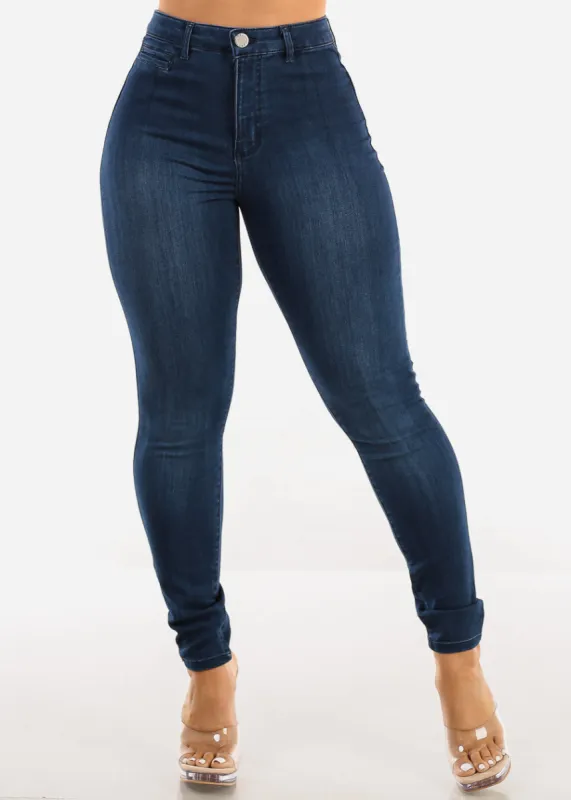 Super High Waisted Super Stretch Skinny Jeans sold by Moda