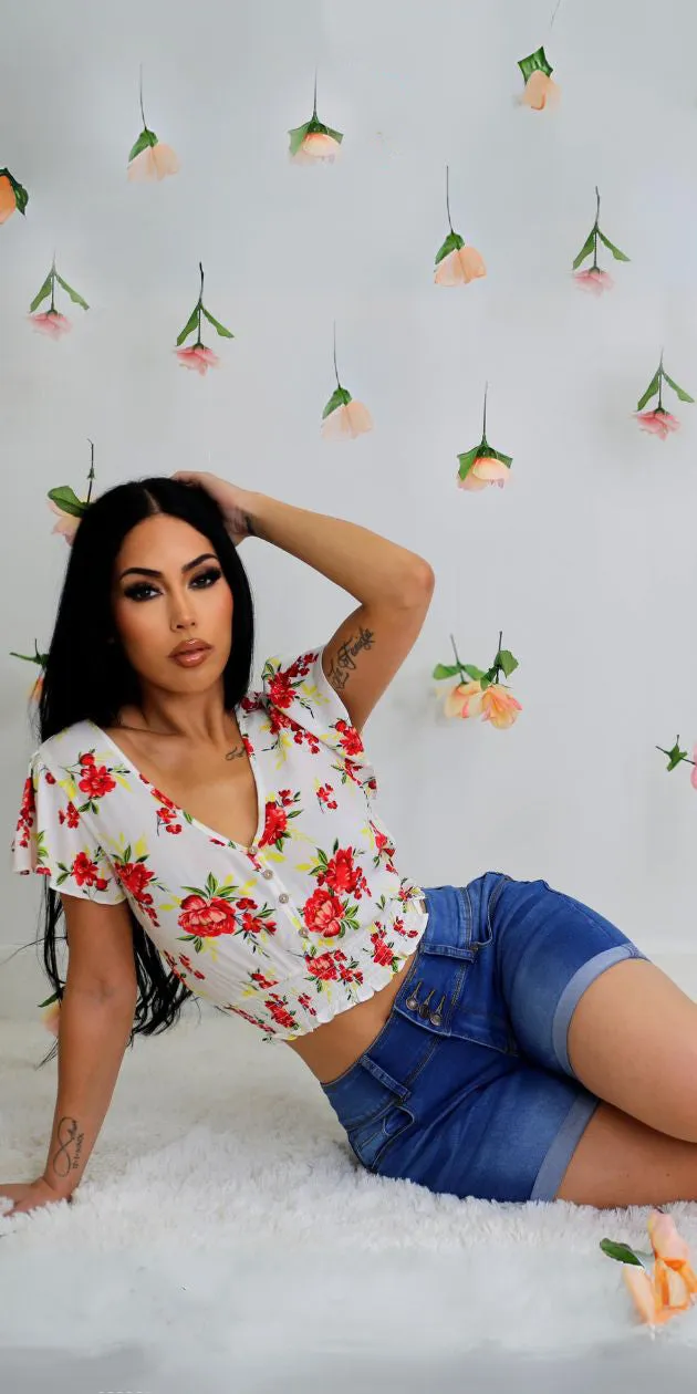 Casual Floral Butt Lift Denim Combo sold by Moda product image thumbnail 2