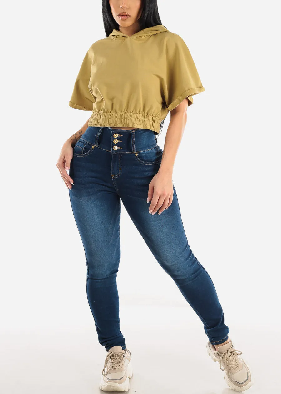 Super High Waisted Butt Lifting Skinny Jeans Dark Blue sold by Moda product image thumbnail 2