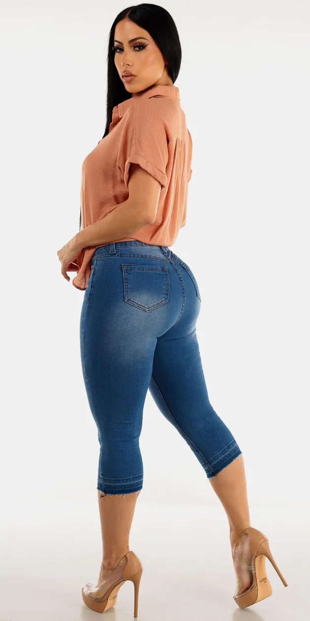 Orange Collared Stretch Denim Outfit sold by Moda product image thumbnail 2