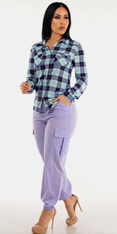 Plaid Cargo Jogger Look sold by Moda