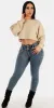 Cropped Pullover Butt Lift Denim Look sold by Moda