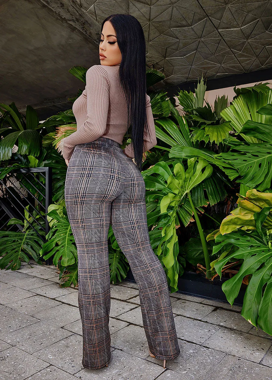 Dressy Pull On Printed Wide Leg Pants Brown sold by Moda product image thumbnail 3