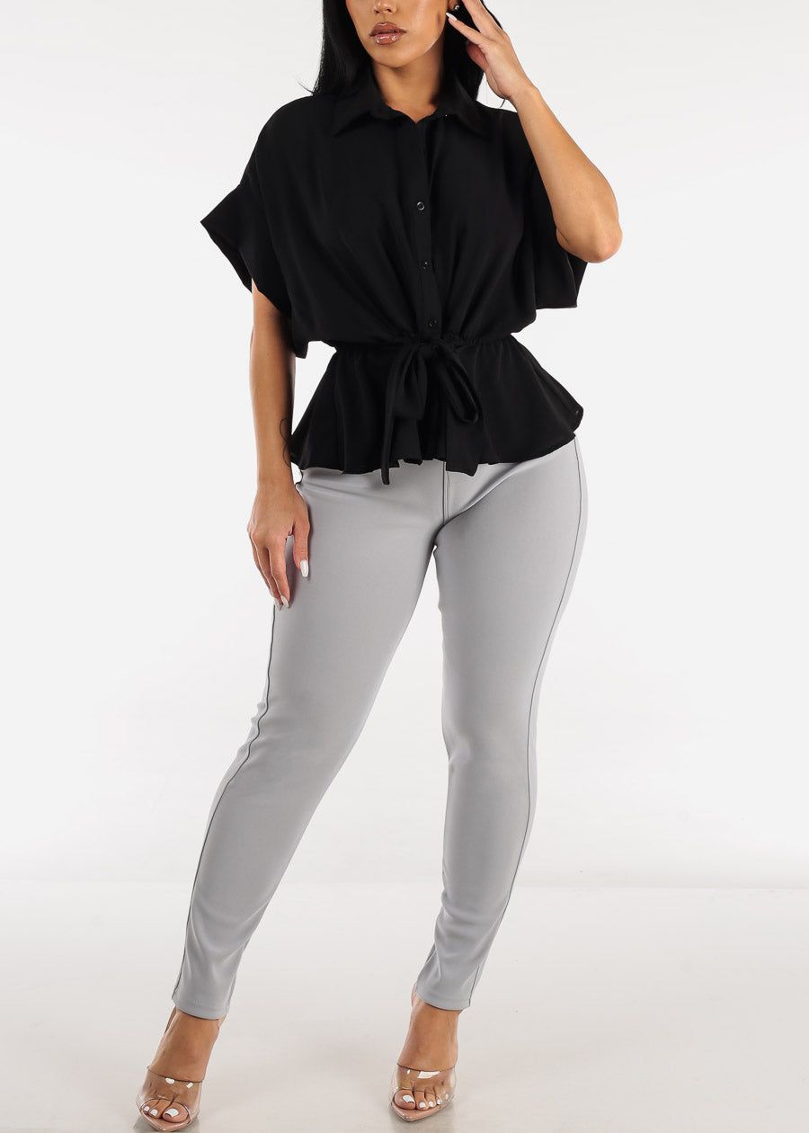 Butt Lifting High Waist Dressy Skinny Pants Grey sold by Moda product image thumbnail 2