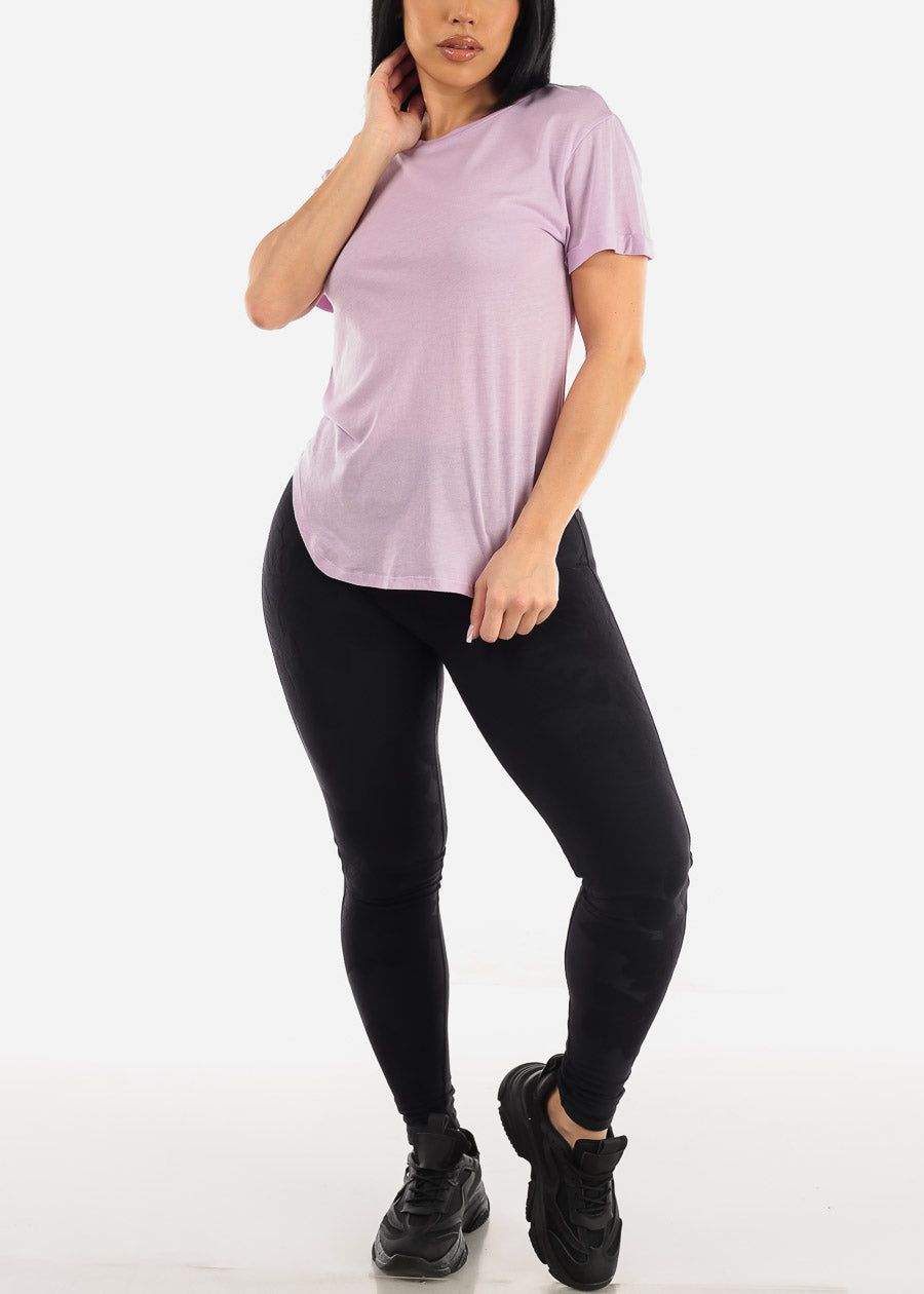 Floral Textured High Waist Activewear Leggings sold by Moda product image thumbnail 2