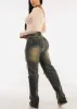 High Waisted Straight Leg Patched Jeans sold by Moda
