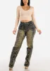 High Waisted Straight Leg Patched Jeans sold by Moda