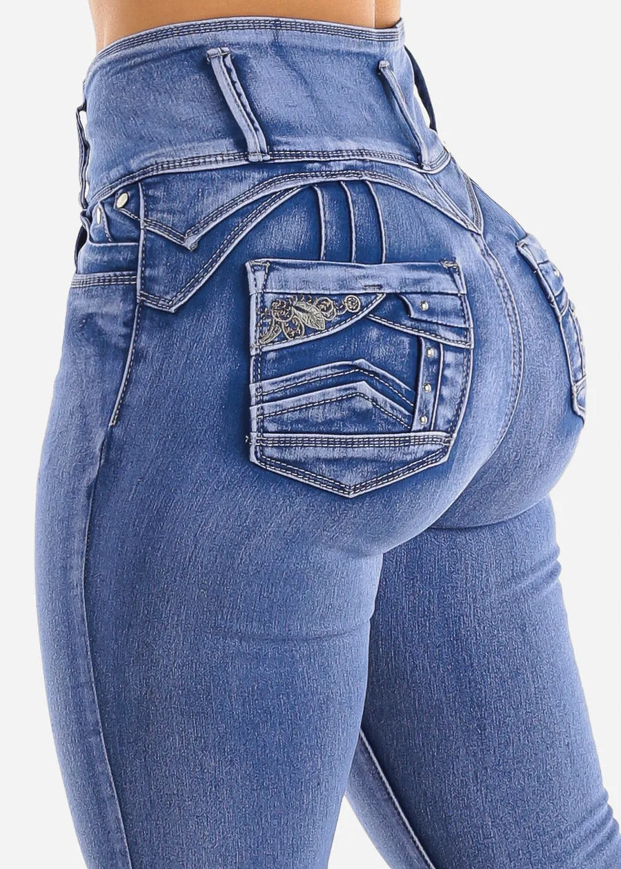 Super High Waist Levantacola Skinny Jeans Sand Wash sold by Moda